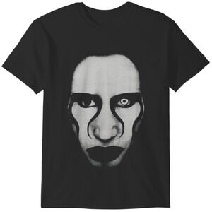Marilyn Manson Black White Face T-Shirt Gothic Rock Fan Tee